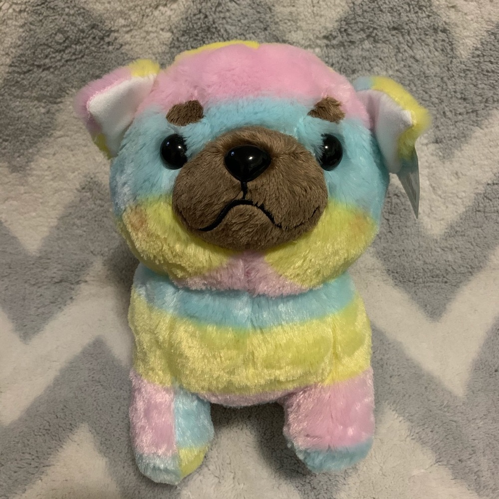 Mameshiba Amuse Rainbow Puppy Plush 15” NWT